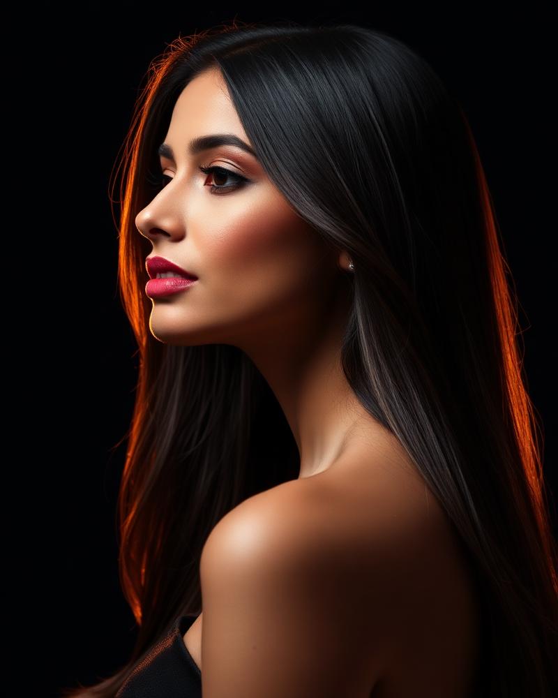 Smooth styled hair after a hair spa treatment